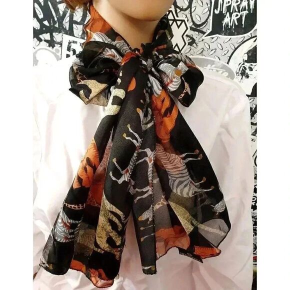 Women accessories shawl zebra Scarf Hair Scarf safari animal print # 1641 - Picture 1 of 9